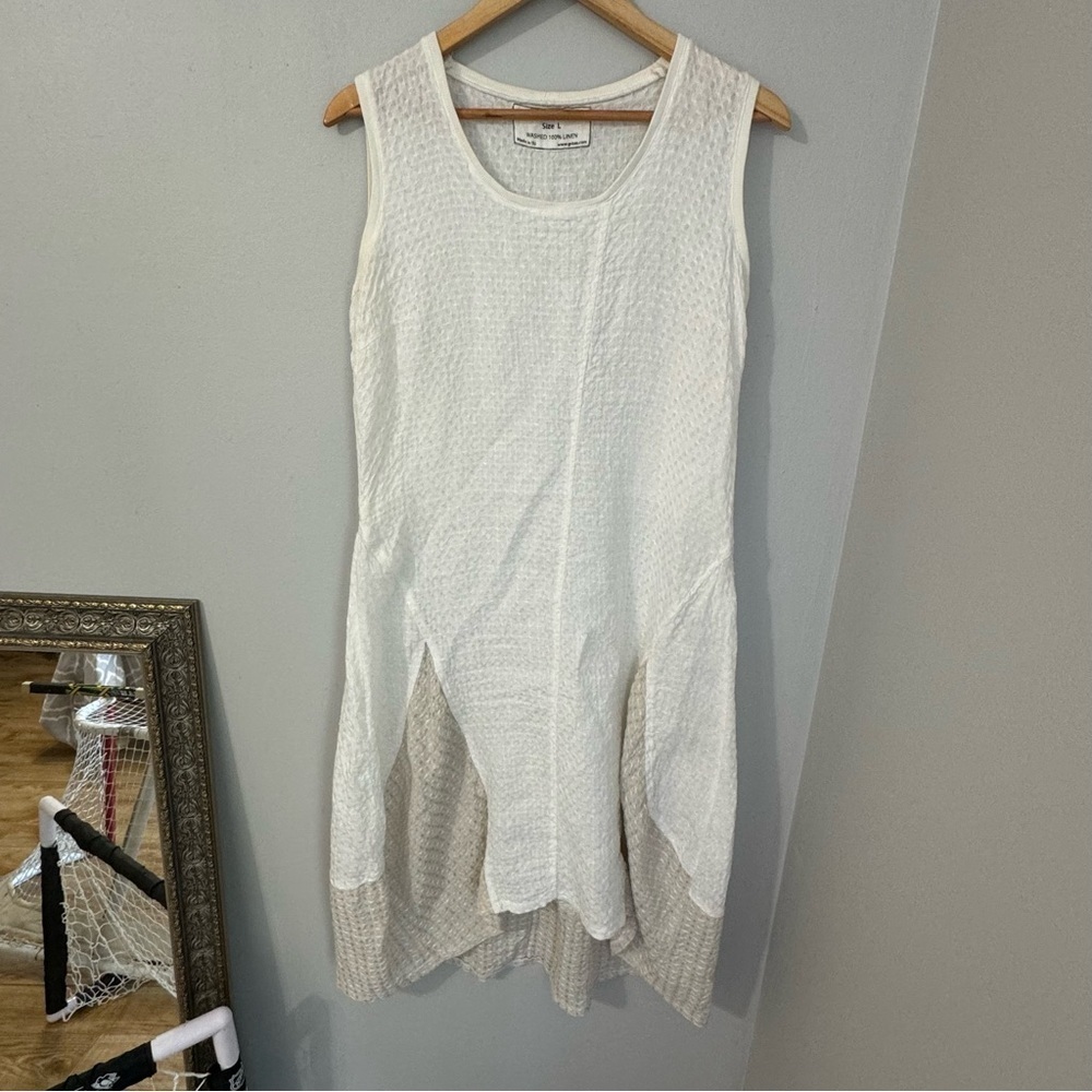 Grizas 100% linen dress ivory size large